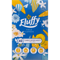 Fluffy Field Flowers Fabric Softener Dryer Sheets 40pk
