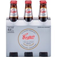 Coopers Ultra Light Non Alcoholic Lager Bottles 6 x 330ml