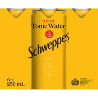 Schweppes Indian Tonic Water Cans 6 x 250ml