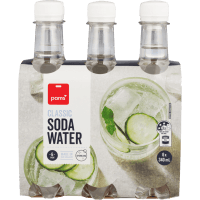 Pams Classic Soda Water Bottles 6 x 340ml