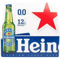 Heineken 0.0% Alcohol Free Lager Beer Bottles 12 x 330ml