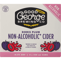 Good George Brewing Co Doris Plum Non-Alcoholic Cider 4 x 330ml